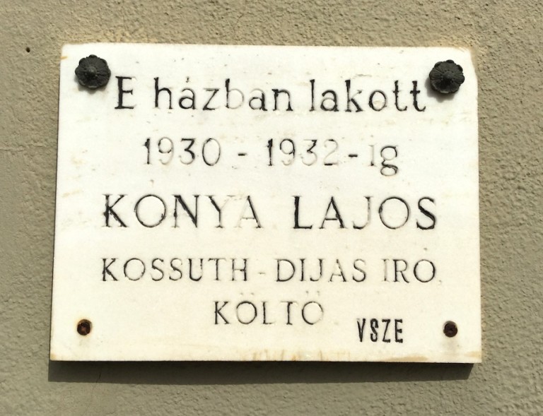 Emléktábla: Kónya Lajos lakóháza